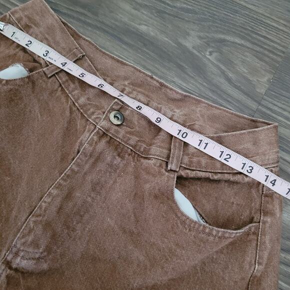 Vintage Fair Focus Japanese Men's Straight Jeans Size M Brown Double Skull - Picture 8 of 11